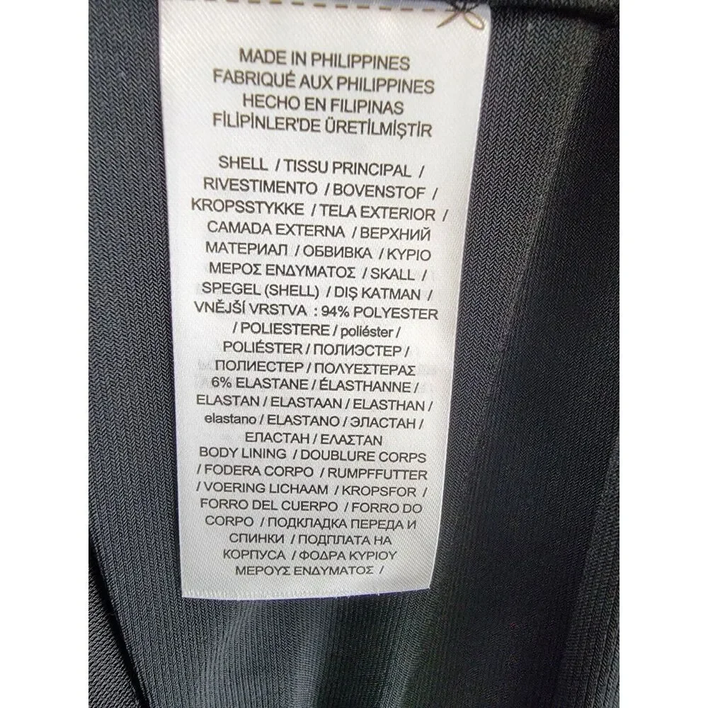 Lauren Ralph Lauren Pleated Stretch Jersey Cocktail Dress Women's 2 Black Zipped - Picture 14 of 15